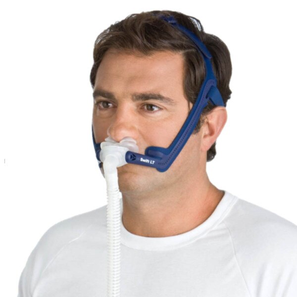 Man Wearing Swift LT CPAP Mask